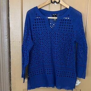 NIC+ZOE Royal Blue Knit Top